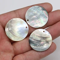 10pcs charms natural black shell pendant round mother shell pendant for diy jewelry necklace making 15 20 25 30mm size pick