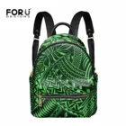 Полинезийский этнический дизайнерский рюкзак FORUDESIGNS с татуировками, роскошный женский рюкзак, повседневный рюкзак в стиле ретро, Зеленый Рюкзак
