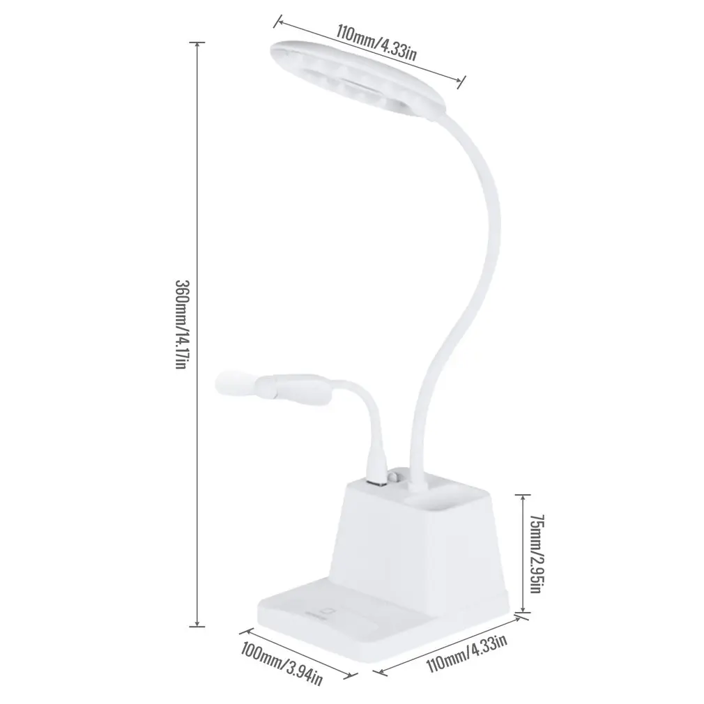 

New Sale USB Rechargeable LED Desk Lamp Touch Dimming Adjustment Table Lamp For Kids Reading Study Aromatherapy Pen Holder Lamp