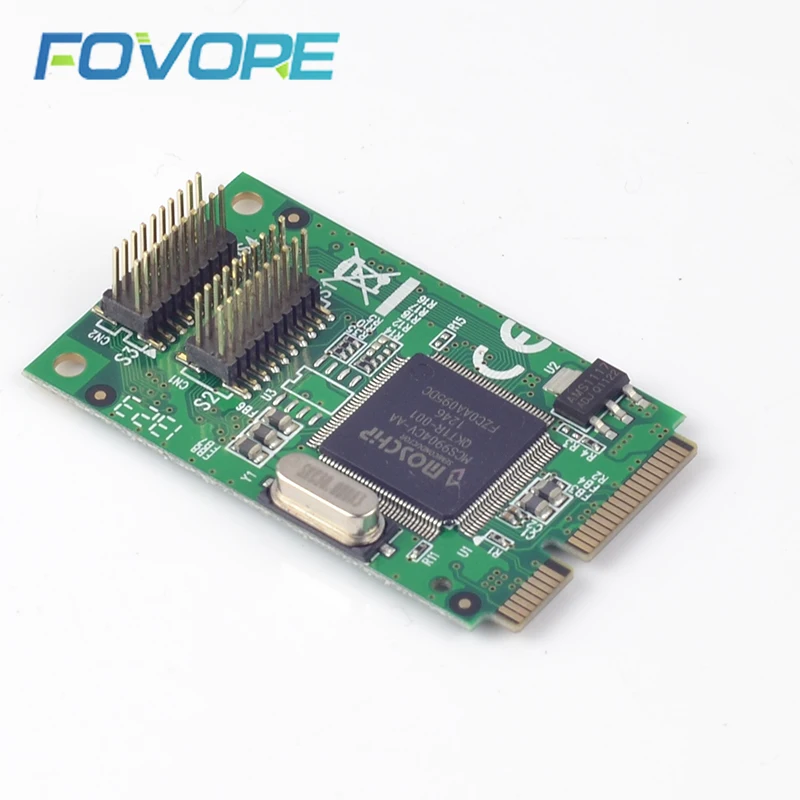 Адаптер Mini PCIe Serial RS 232 port DB9 с 4 портами RS232 на PCI e Card MosChip конвертер чипсетов card|Платы