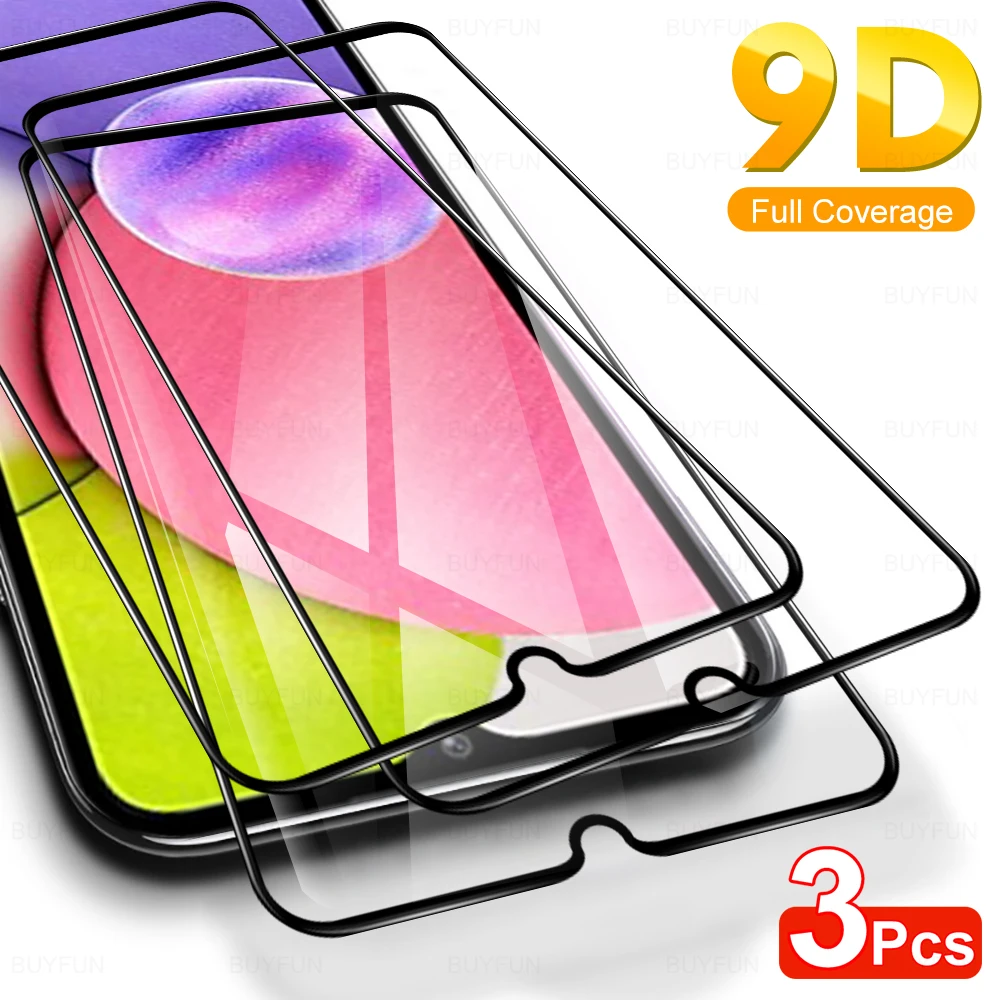 

3Pcs Full Cover Protective Film For Samsung Galaxy A03s A01 Core A02 6.5" Screen Protector Tempered Glass SM-A037F SM-A037F/DS