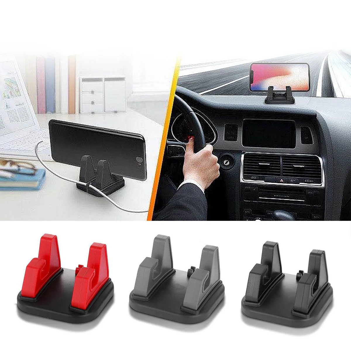 

ANKNDO Car Mobile Phone Holder Dashboard Sticking GPS Stand Mount Bracket For Cellphone 360 Degree Rotate Smartphone Holder