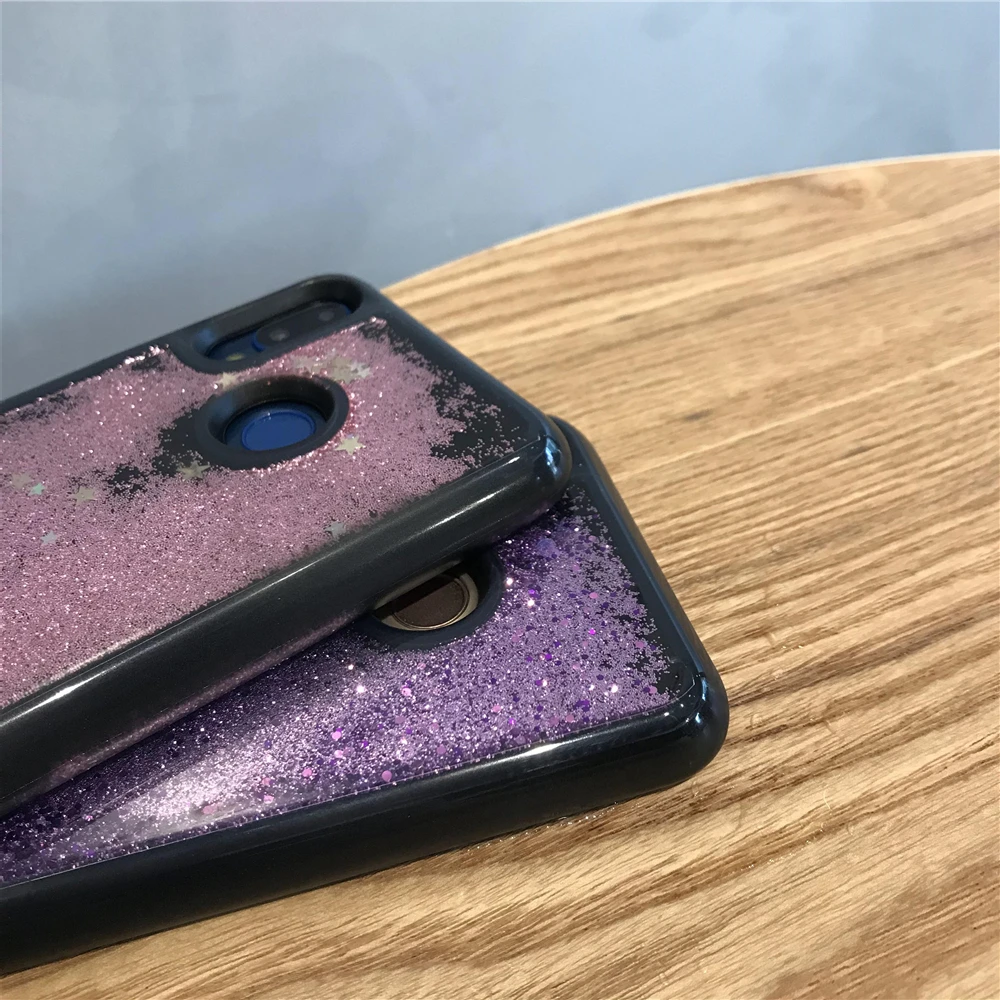 Черный силиконовый бампер динамического жидкого песчаника для Huawei Y9 2018 Y7 Pro Y6 Prime Y5 2019 P Smart Cover TPU Phone on.