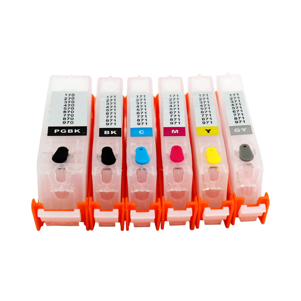 PGI-370 картридж для принтеров Canon PIXMA MG7730 MG6930 6 цветов CLI-371 чернильный с чипом ARC PGI 370