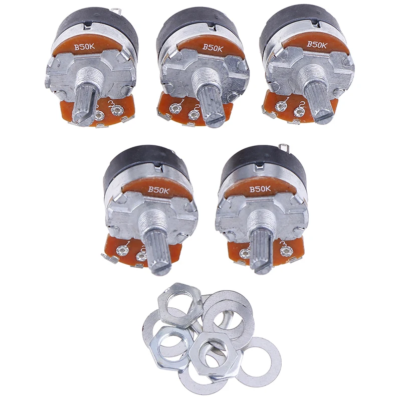 5 шт. WH138 1 потенциометра с переключателем диммер Регулируемое сопротивление B50K 0 W