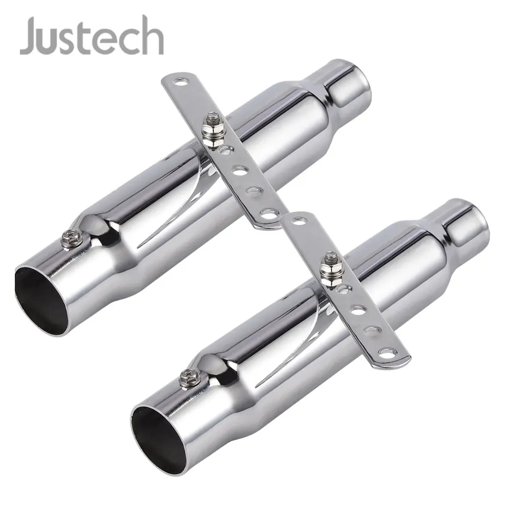 Justech 2 шт. 12 дюймов универсальная выхлопная железная труба Серебряный Железный