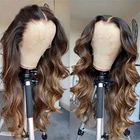 Волнистые перуанские светлые волосы Омбре 360 фронтальные человеческие волосы парик с детскими волосами Remy прозрачные 13x6 кружева передняя шелковая основа полностью кружевные U-образные части