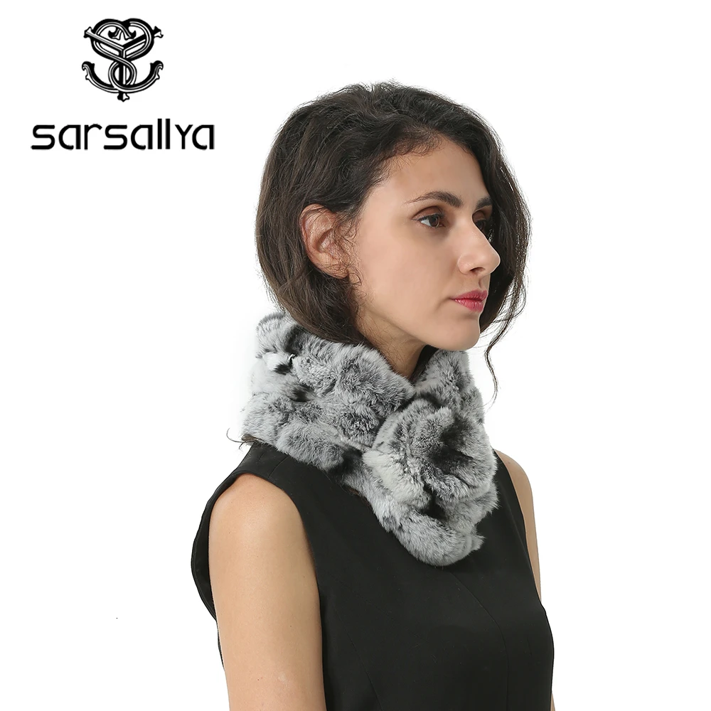 Зимний шарф женский меховой из кроличьего меха модный брендовый шарф-кольцо Infinity