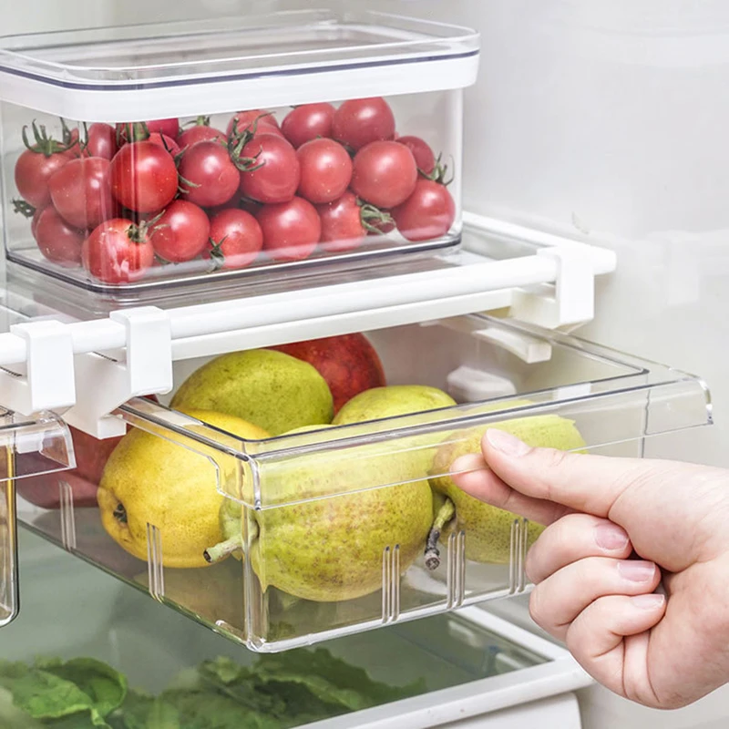 

Refrigerator Draw 1/4/8 Compartment Refrigerator Drawer Organizer Transparent Fridge Storage Bin Containers For Pantry Freezer