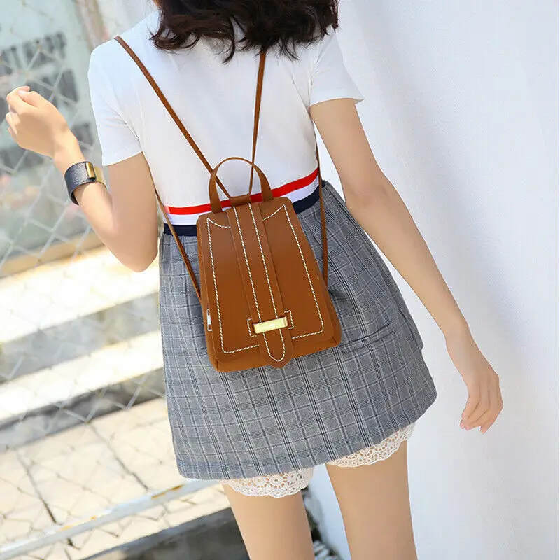 Модный мини рюкзак женская наплечная сумка из искусственной кожи школьный