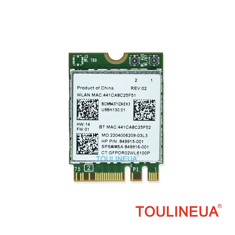 BCM94371ZAE 802.11ac SPS 849916 001 849915 BT4.1 867 Мбит/с BCM94371 M2 NGFF Wi Fi беспроводная сетевая карта PK