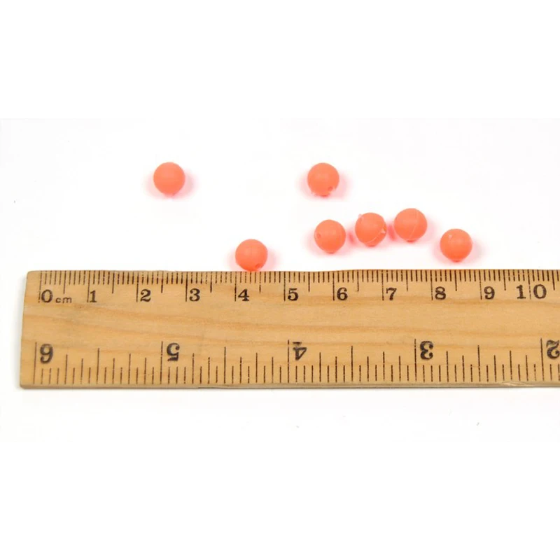 200 шт./лот 7 мм * Премиум оранжевый цвет круглые мягкие светящиеся бусины Рыбалка