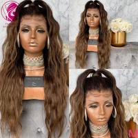 ombre chocolate brown color lace front wig for women 13x413x6 natural human hair frontal wigs wavy remy hair free part 150