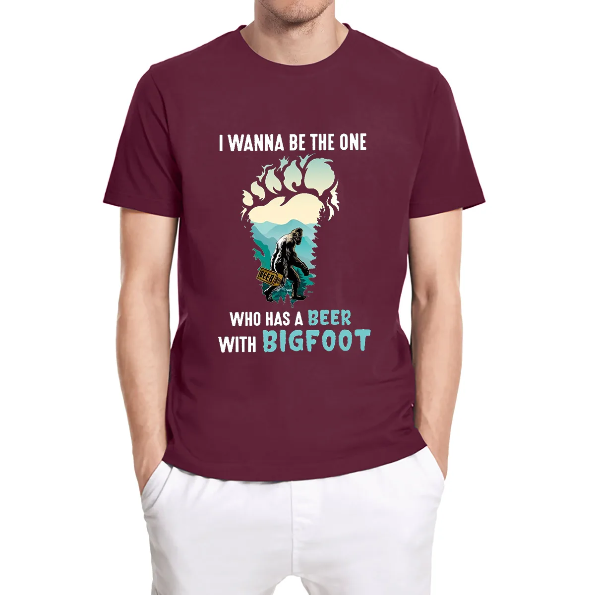 Мужская футболка Bigfoot I Want Be The тех у кого есть пиво с даррилом забавная унисекс