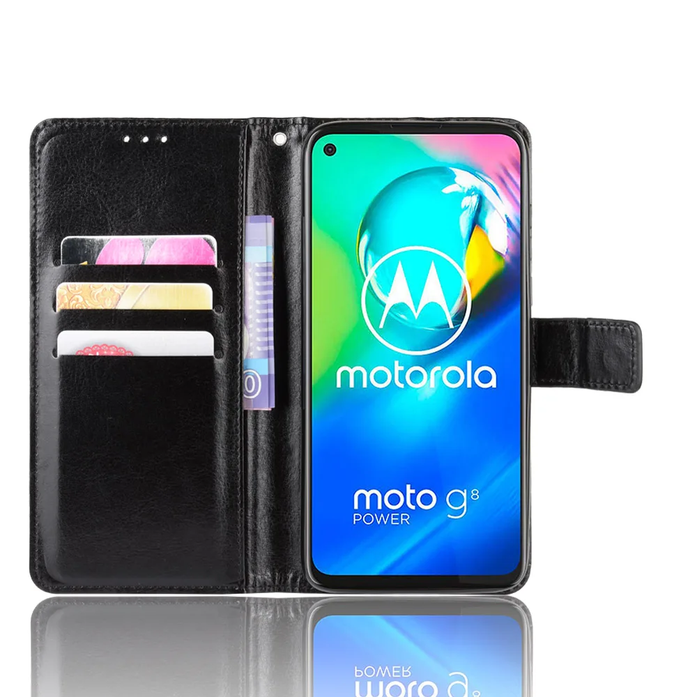 Чехол с откидной крышкой для Moto G8 Power 6 4 дюйма роскошный чехол из искусственной