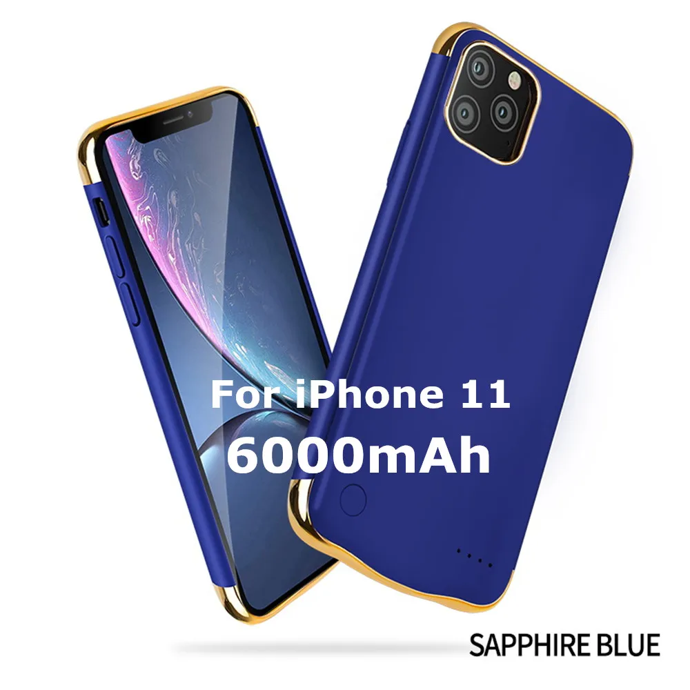 Blue for iPhone 11 NTSPACE для iPhone 11 Pro Max зарядное устройство чехол s ультра тонкий портативный внешний аккумулятор зарядный чехол для iPhone 11 Pro чехол для батареи - Цвет: Blue for iPhone 11