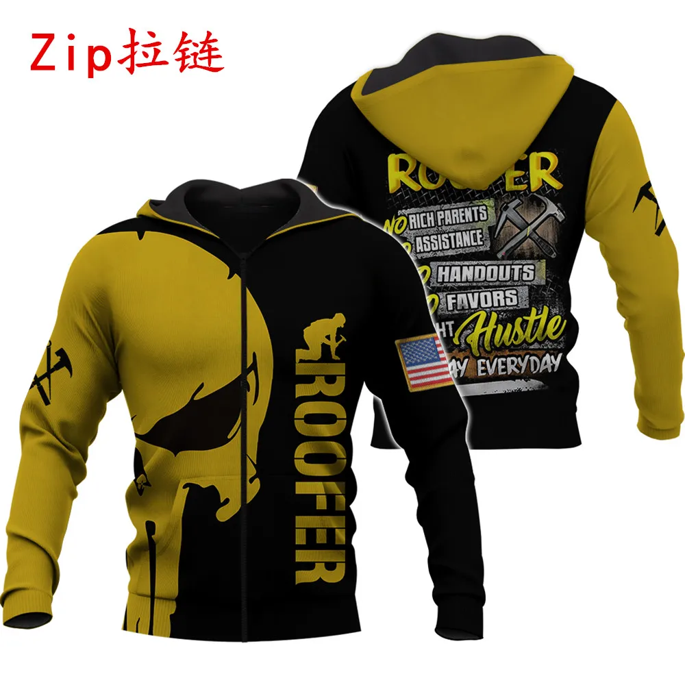 

Roofer 3D All Over Printed Mens Hoodies Autumn Harajuku Sweatshirt Unisex Casual Zip Hoodie Jacket XY0202
