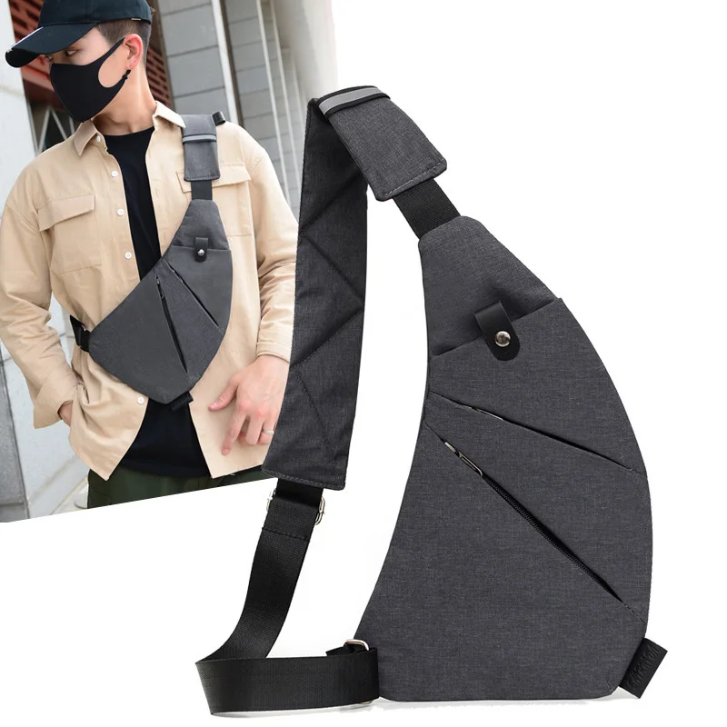 

DIENQI Thin Men Chest Bag Waterproof Phone Holster Small Man Sling Mini Crossbody Tactical Nylon Bag Side Bag for Men 2021 sac
