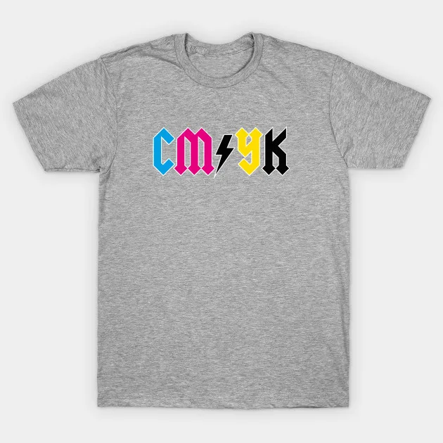 Мужская футболка CMYK рок графический дизайнер принтер печать цветная женская