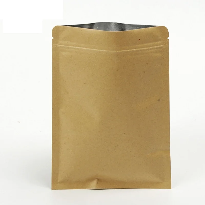 Плоский пакет из крафт-бумаги с застежкой-молнией Подарочный упаковочный