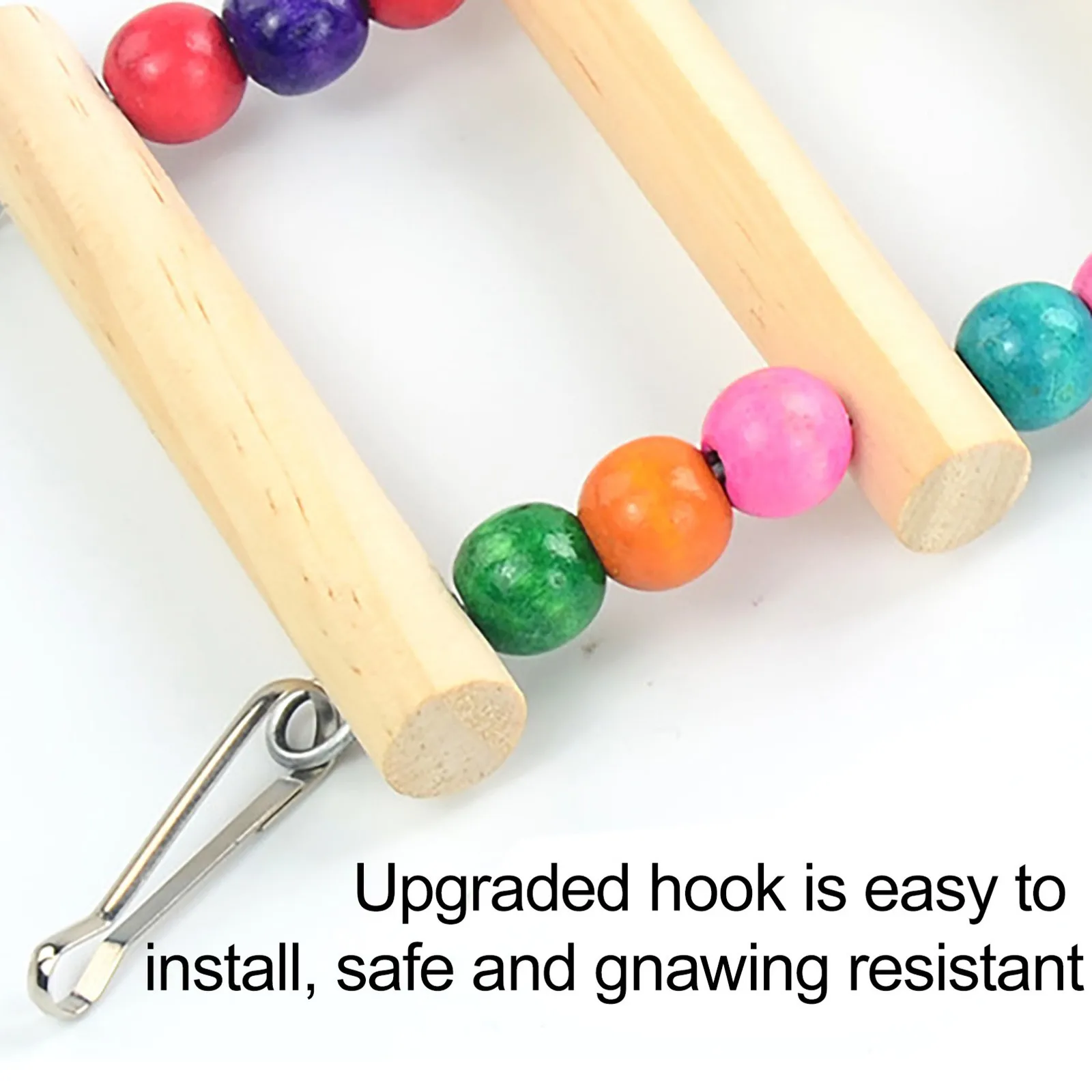 

1pc Wooden Hanging Swing For Parrot Parakeet Cockatoo Macaw Bird Chew Toy Wooden Ladder Birds Supplies Balanoire Oiseaux#H