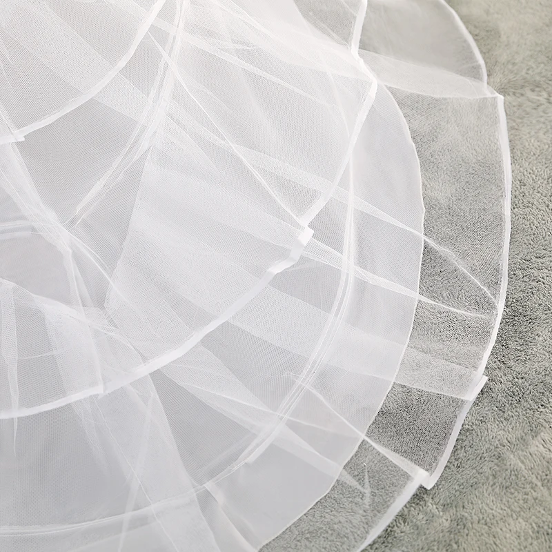 

3 capas de hilo 2 aros vestido de novia boda cola larga falda enagua elstico Cordn de cintura ajustable Fishtail Slip faldas