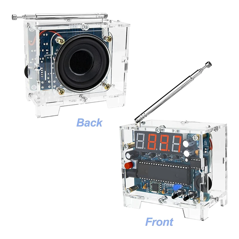 DIY Radio FM Receiver Kit Digital 76MHz-108MHz Adjustable Wireless with Power Cable Easy to Assemble | Электроника