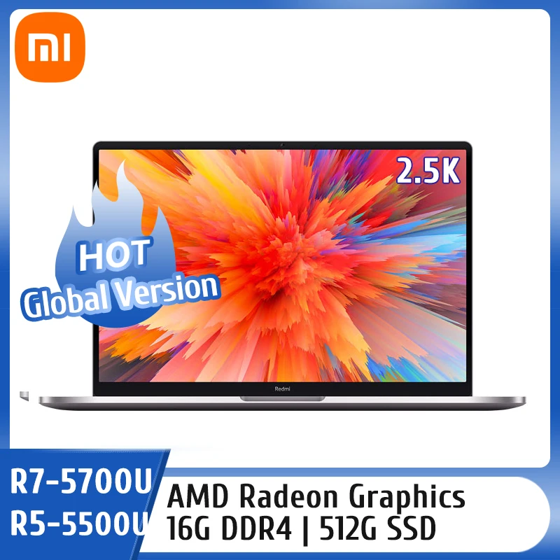 Ноутбук Xiaomi RedmiBook 14 Pro AMD Ryzen 7 5700U/ 5 5500U ноутбук 16 Гб DDR4 512 ГБ SSD 2 K 14-дюймовый тонкий