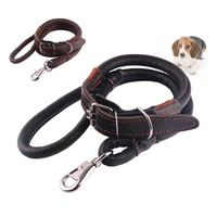 dog leashes large and medium sized dogs leather double head traction rope breakaway leash dog training running rope