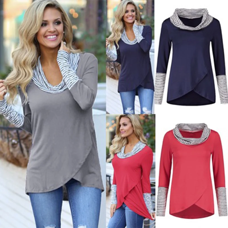 

traf za women clothing spring summer fashion striped high-neck color-blocking long-sleeved top T shirt аниме y2k anime bt zaraes