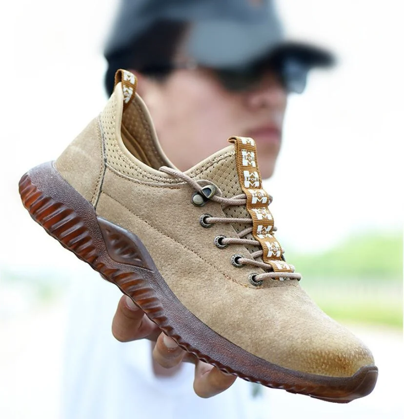 

Jx703 Dropshipping Indestructible Shoes Men Steel Toe Cap Safty Shoes Genuine Leather Anti-smashing Anti-piercing Work Boots