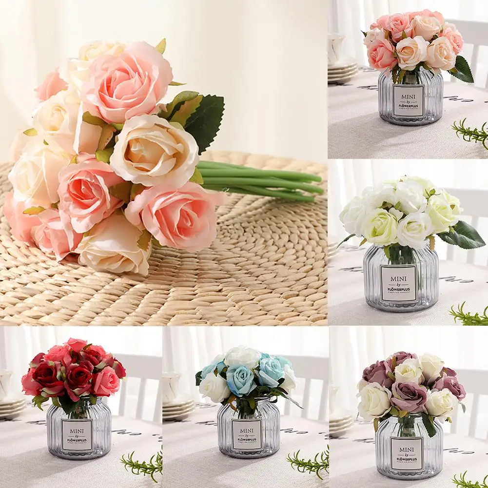 1 букет Искусственные розы Сад Свадьба фестиваль DIY Настенная Декорация голова