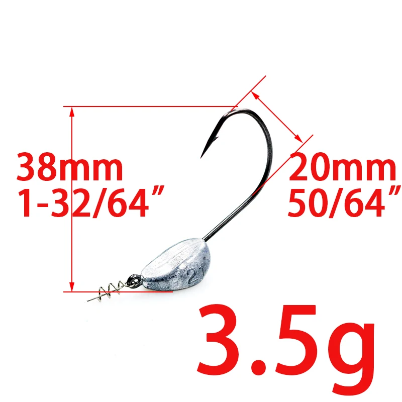 3.5g 5pcs 5 шт., 3,5 г, 5 г, 7 г, 10 г, 15 г, 21 г, свинцовая головка джига со спиральным винтом, рыболовные приманки, джиг-приманка, крючок, рыболовные снасти, джигеды, рыболовные крючки - Цвет: 3.5g 5pcs