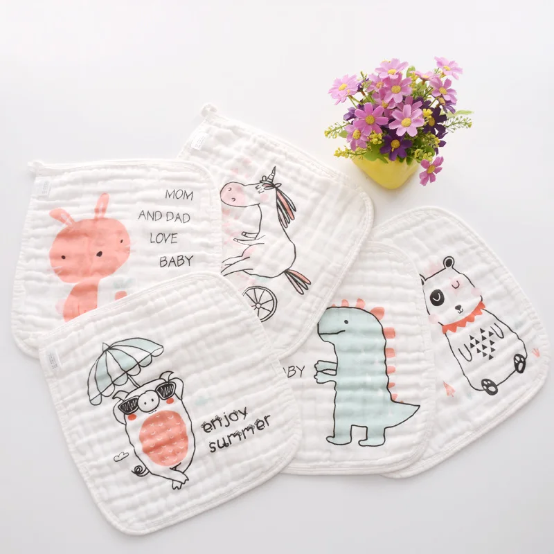 5 шт./лот Новое поступление мультяшное полотенце из муслинового хлопка мягкое