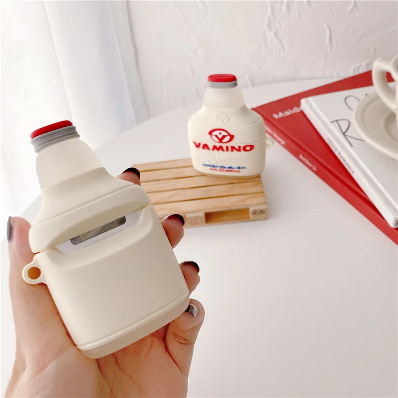 

Creative cartoon soy milk wireless bluetooth earphone protective case for AirPods 1 2 3 earphone accessories