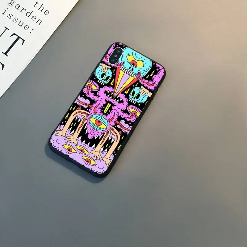 Colourful Psychedelic Trippy Art Phone Case z for iphone 13 11 8 7 6S 7 plus 8 plus X XS MAX 5 5S XR 12 11 Pro max se 2020 Case