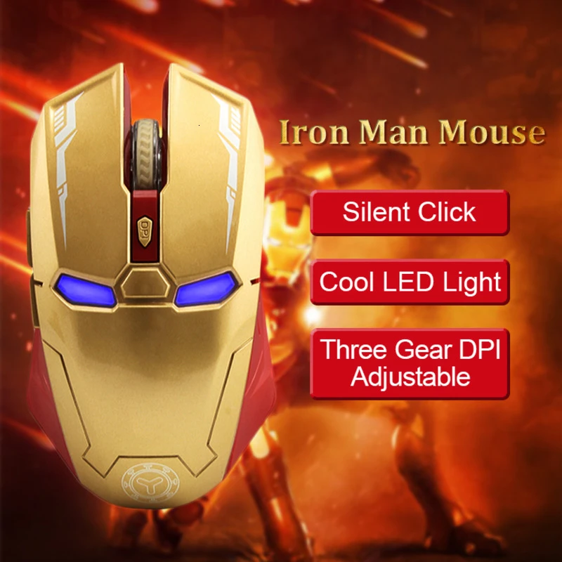 Беспроводной из мультфильма "Железный человек" компьютер Мышь для Marvel любовник милый подарок креативная оптическая Usb мышь Эргономичный тихий ПК мышь для лэптопа