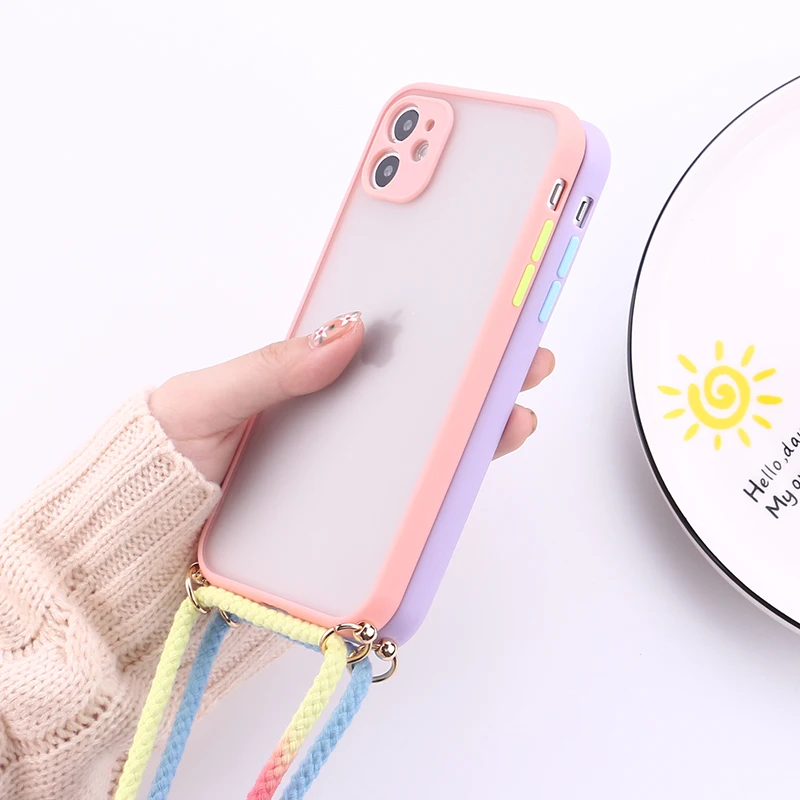 Camera Protection Phone Case Crossbody Necklace Cord Lanyards Rope For iPhone 14Plus 14 14Promax 12 13 Pro Max Shockproof Cover