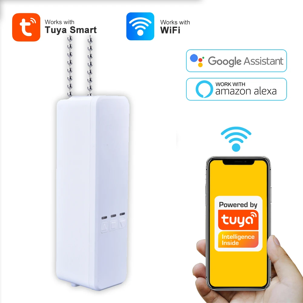

Wifi Smart Roller Blinds Motor Wireless Electric Shutter Curtain Motor for Living Room Chain Pull Driver Remote Tuya Smart Life