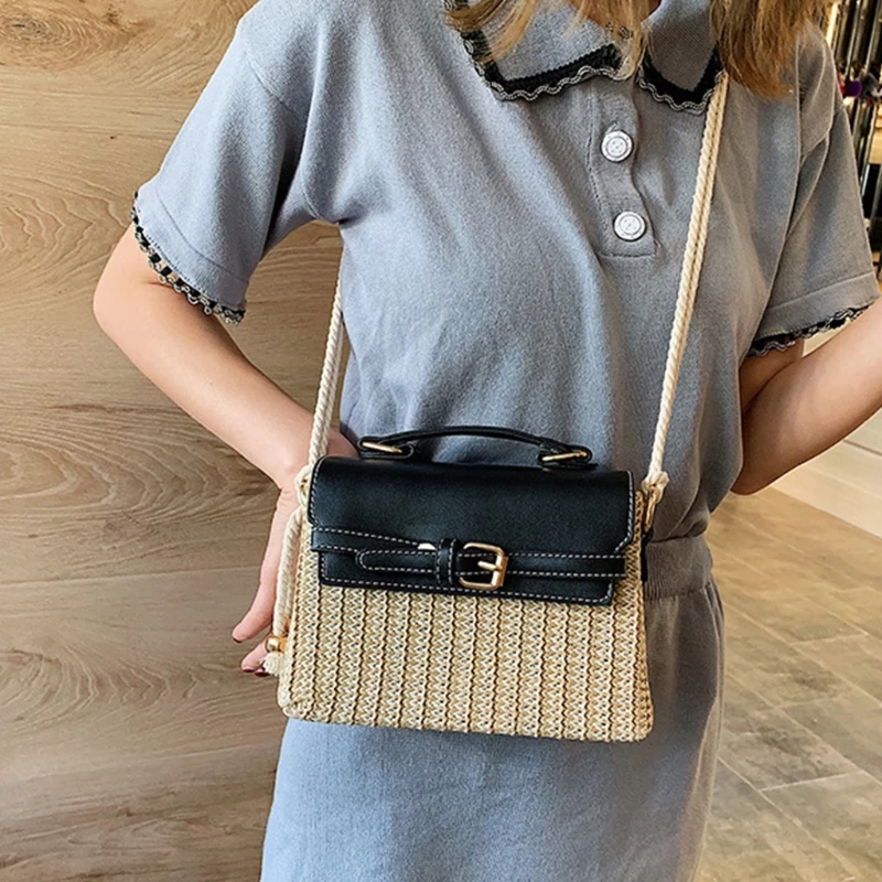 

Bohemian Straw Bags for Women Beach Handbags Summer Vintage Rattan Bag Kintted Woven Crossbody Purse