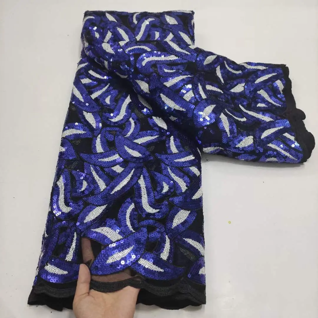 Кружевная ткань в африканском стиле высокое качество тюль с блестками кружевная