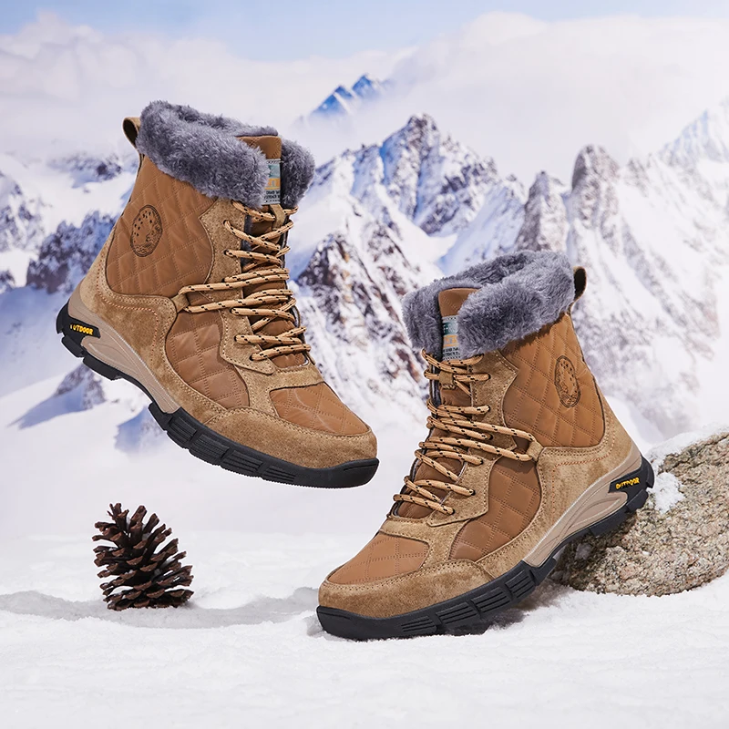 

Мужские туристические ботинки, водонепроницаемая походная обувь для скалолазания, Нескользящие высокие зимние ботинки, мартинсы, 46 размер,...