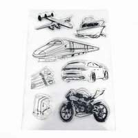 train airplane transparent clear silicone stamp seal for diy scrapbooking photo album decorative rubber stamp painting template