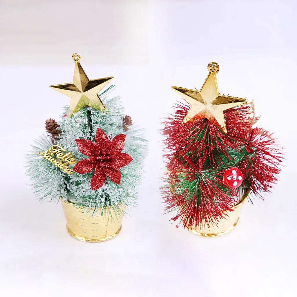 1 шт. пластиковые маленькие Рождественские елочные украшения настольные