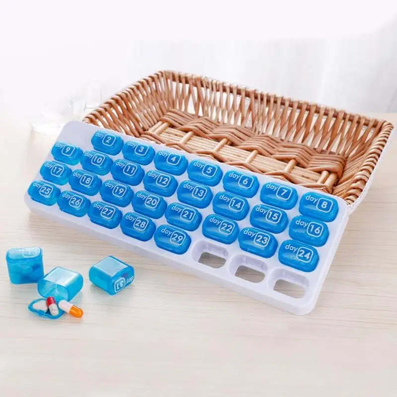

31 Day Monthly Pill Organizer Tablet Pillbox Holder Medicine Container Storage Organizer Case