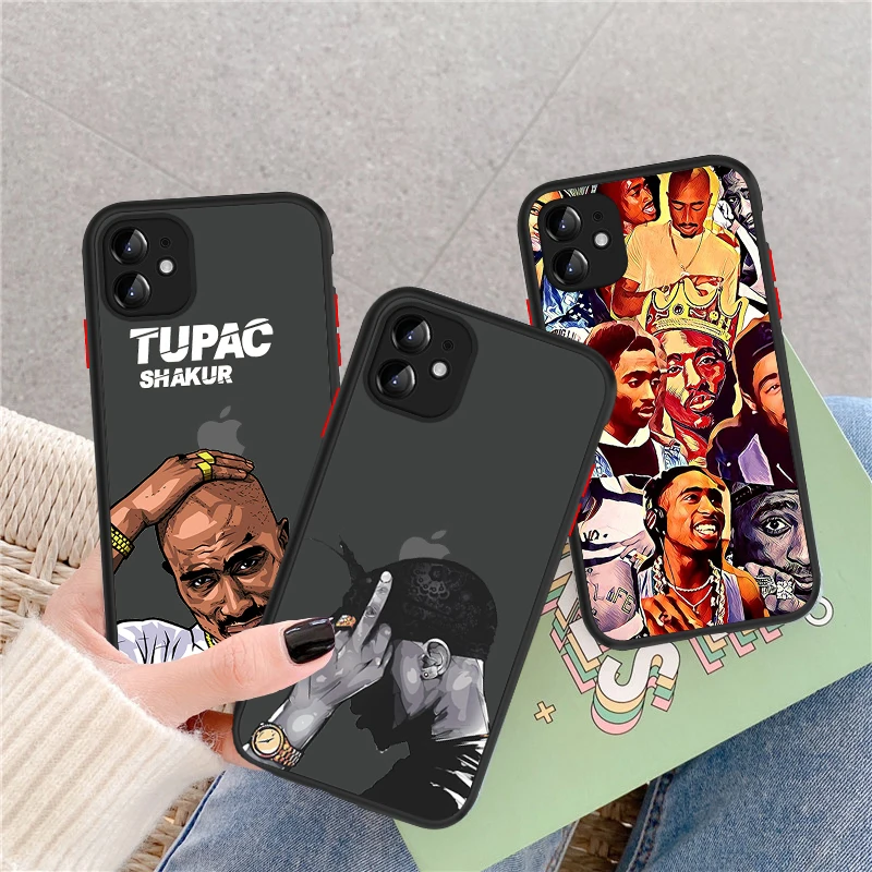 

Rapper 2pac singer Tupac Phone Case For iPhone 12mini 11 12Pro Max 6 7 8 Plus 7Plus SE2 Soft TPU Frame Back Hard PC Matte Cover