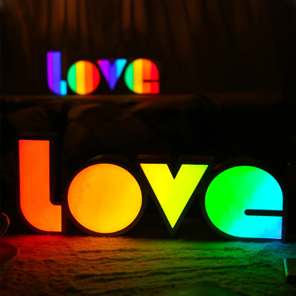 

Wedding Sign Lamp LED Love Marquee Wall Decor Romantic Bedroom Festival Table Valentine Day Gift Thanksgiving USB Battery Letter
