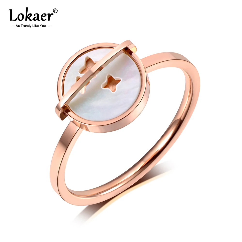 Кольца Lokaer из нержавеющей стали женские обручальные кольца с розовым золотом и