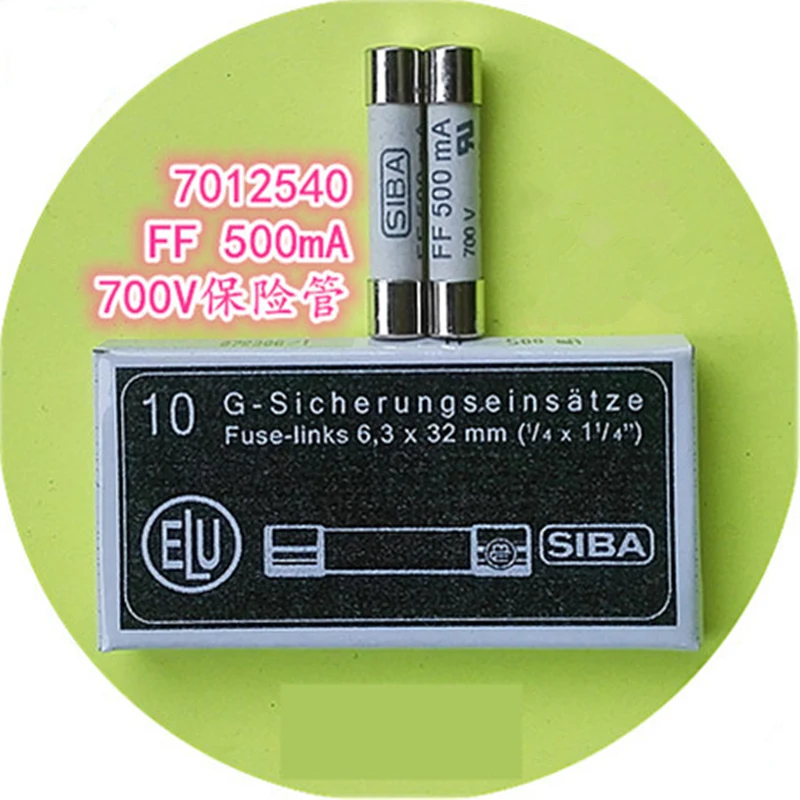 

10 pieces / lot New 6.3x32 mm 7012540 FF 500mA AC 700V Ceramic fuse