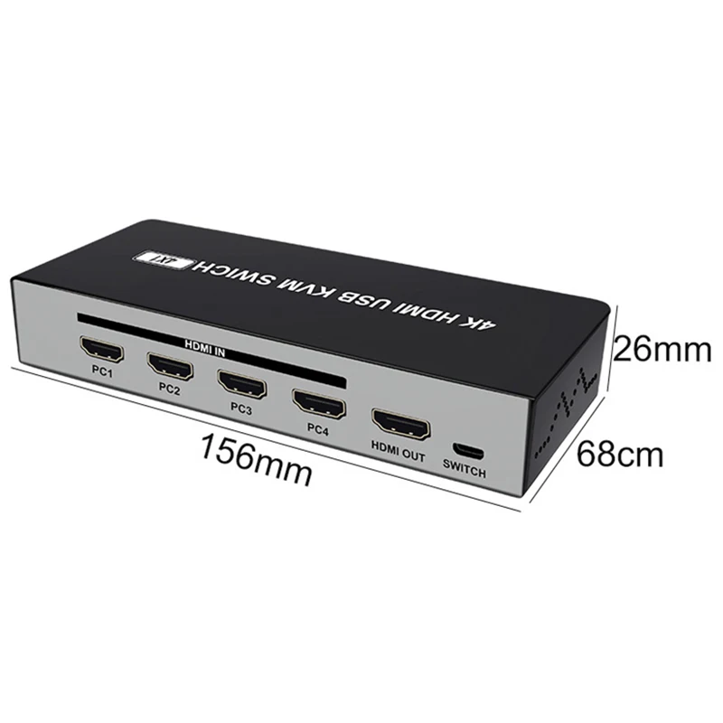 4 Порты и разъёмы HDMI Kvm переключатель Поддержка Max 4K 30 Гц Вход с USB2.0 концентратор в 1